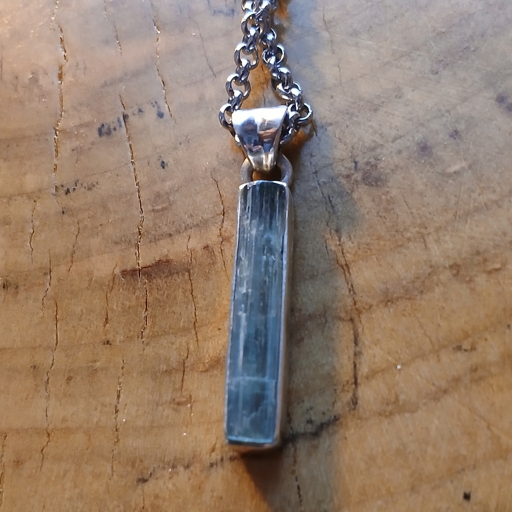 Aquamarine Silver Pendant Necklace